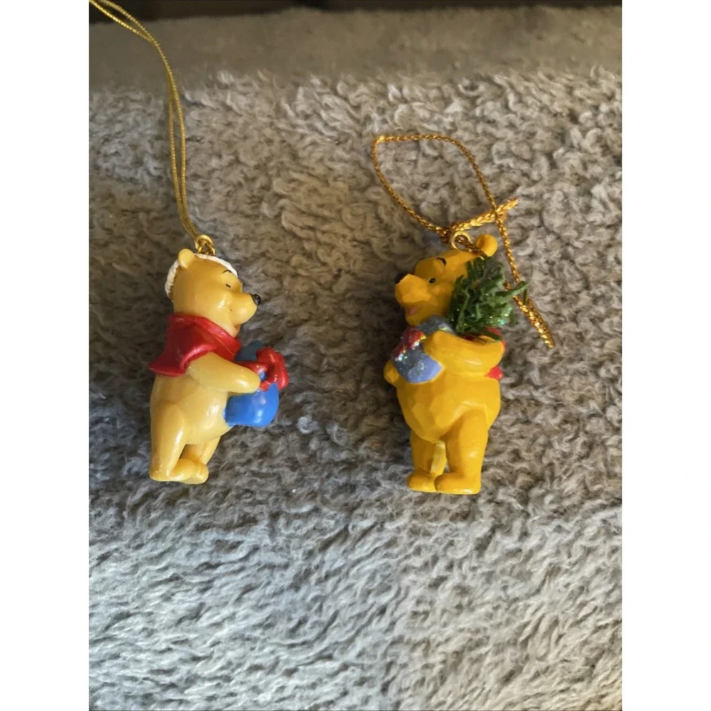 Disney's Winnie The Pooh Christmas Ornament Lot Of 2 Miniatures